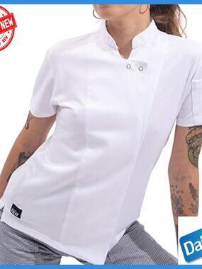 Women's Chef Coat X-Large Polyester Knit Professional Kitchen Uniform